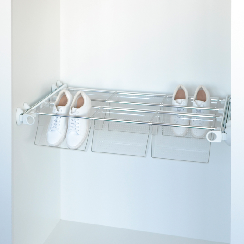 Plus - Shoe rack 6V - bianco - bright aluminium - transparent polycarbonate 5